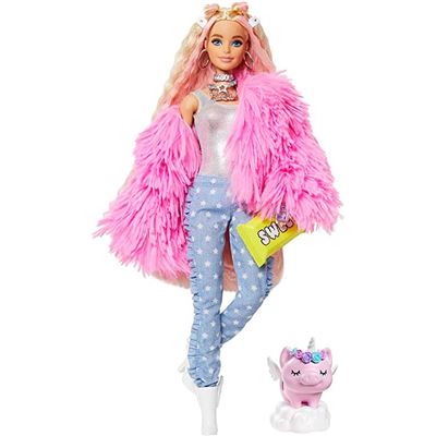 Barbie Extra Casaco Rosa Fluffy