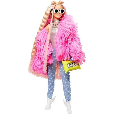 Barbie Extra Casaco Rosa Fluffy