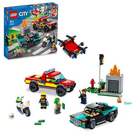 LEGO City 60319 Salvamento dos Bombeiros e Perseguição Policial