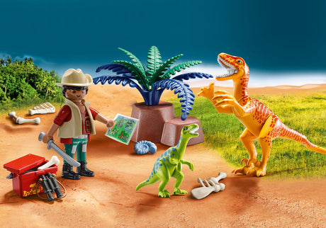 Playmobil Dinos - MAleta Dinossauros e Explorador - 70108