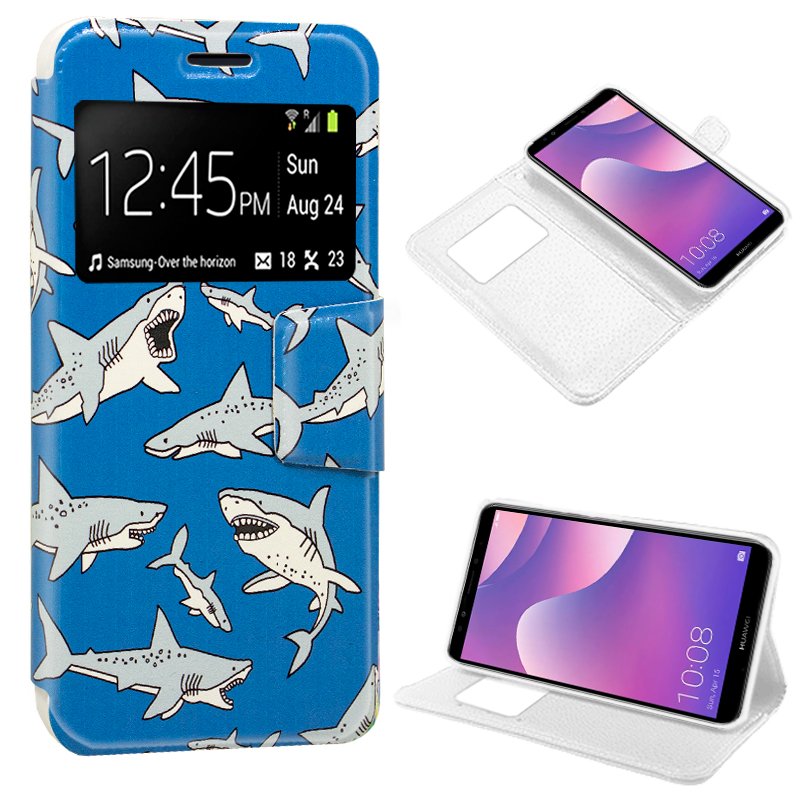 Capa Flip Huawei Y7 (2018) / Honor 7C Cartoon Shark