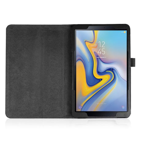 Capa em Pele para Samsung Galaxy Tab A (2018) T590 / T595 Preta Lisa 10,5 "