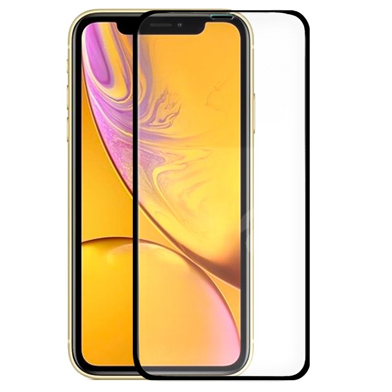 Película Vidro Temperado para iPhone XR / iPhone 11 (preto 3D COMPLETO)