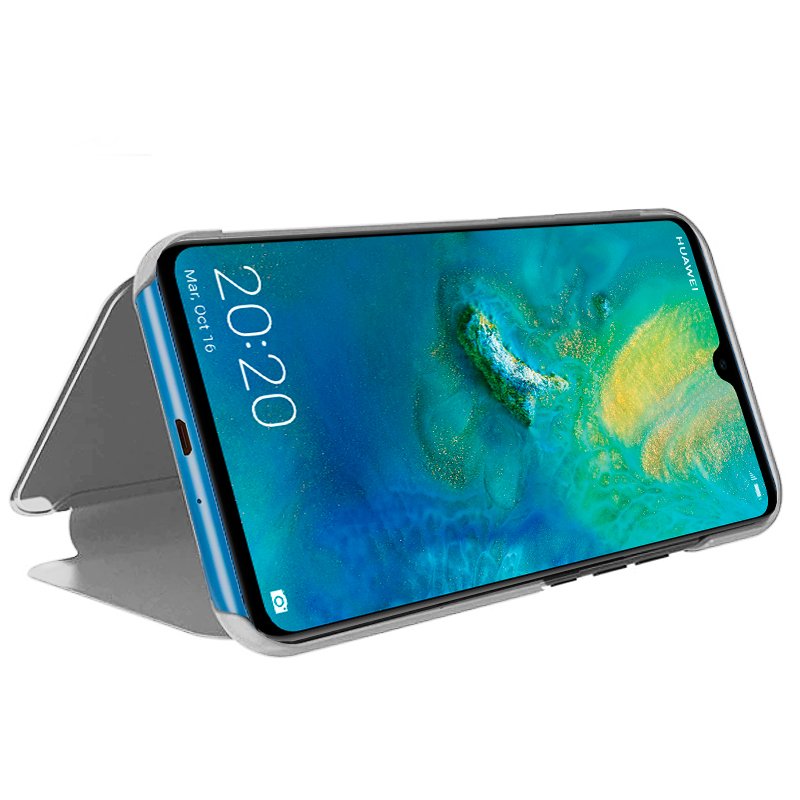 Capa Flip Huawei Mate 20 Clear View Silver