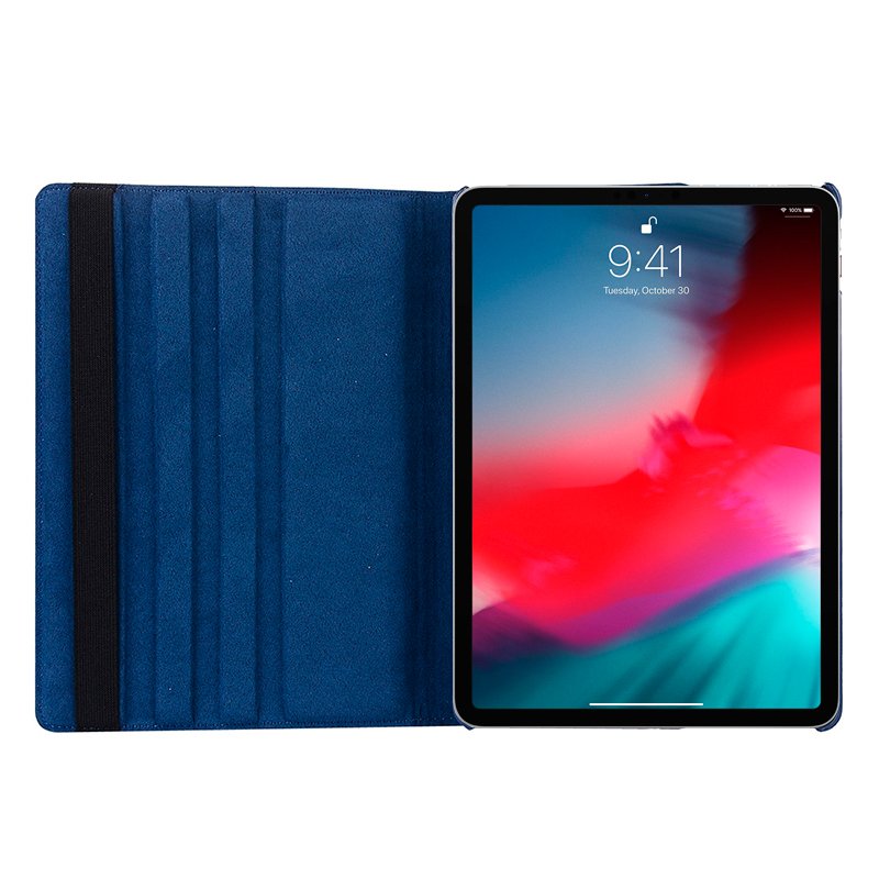 Capa em couro azul para iPad Pro 11 (2018) giratória