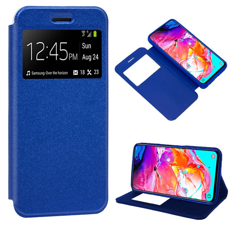 Capa Flip Samsung A705 Galaxy A70 Plain Blue