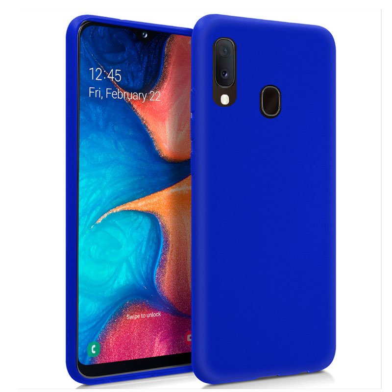 Capa Silicone Samsung A202 Galaxy A20e (Azul)