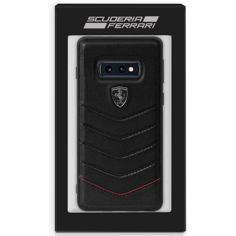 Capa Samsung G970 Galaxy S10e Ferrari Couro Preto