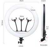 Anel de LED Ring Light 45CM - Suporta 3 Dispositivos com Comando e Tripé 2M