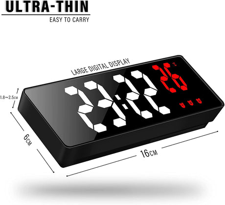 Relógio Digital de Mesa com Despertador e Temperatura