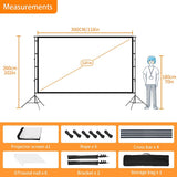 Ecrã de projeção 120″ 16: 9 com suporte desmontável - Portátil