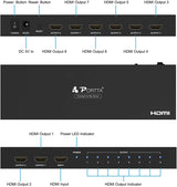 Portta Splitter Multiplicador HDMI 1 x 8  1 Entrada 8 Saídas Full HD 1080p 3D