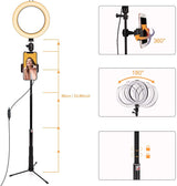 Anel de LED 8" com Selfie Stick tripé e Comando Bluetooth - Ring light