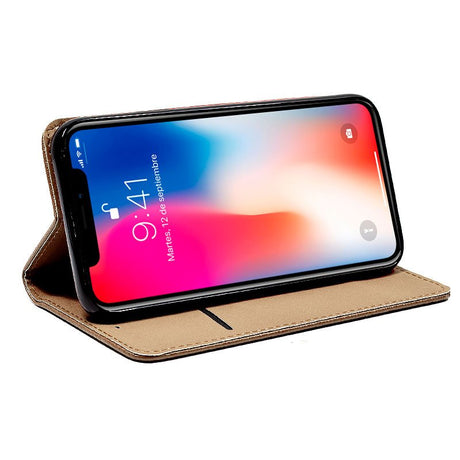 Capa Flip para iPhone X / iPhone XS Plain Bege