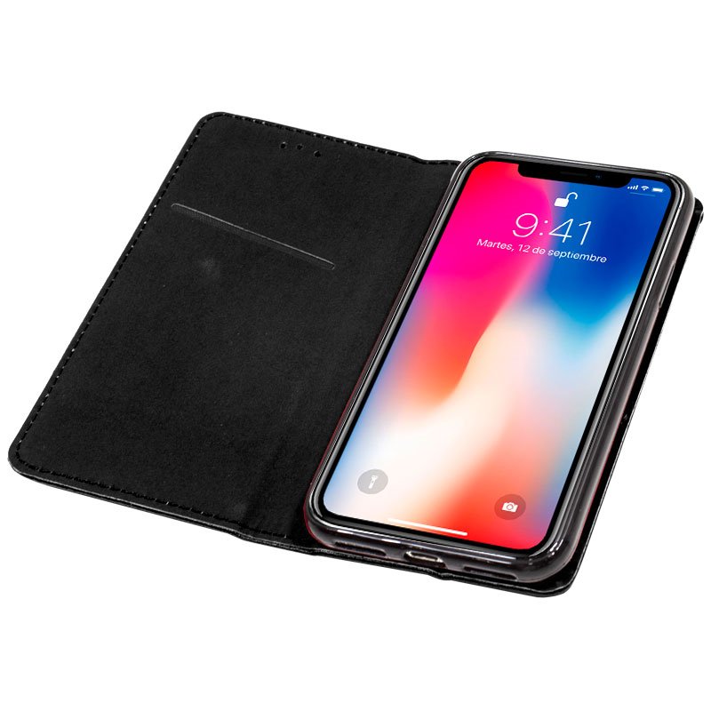 Capa Flip para iPhone X / IPhone XS Preto Simples