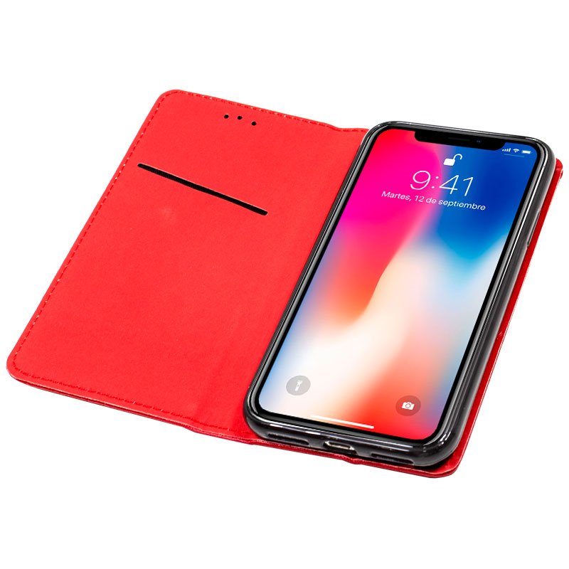 Capa Flip iPhone X / IPhone XS Vermelho Claro