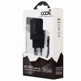 Carregador de Parede Micro-USB Universal 2.1 A Kit 2 em 1 preto