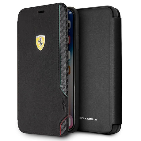 Capa Flip Cover iPhone XS Max Ferrari Preto