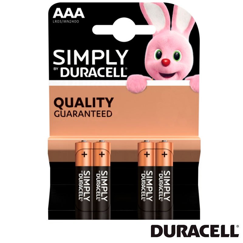 Bateria AAA LR03 Duracell de 4 unidades