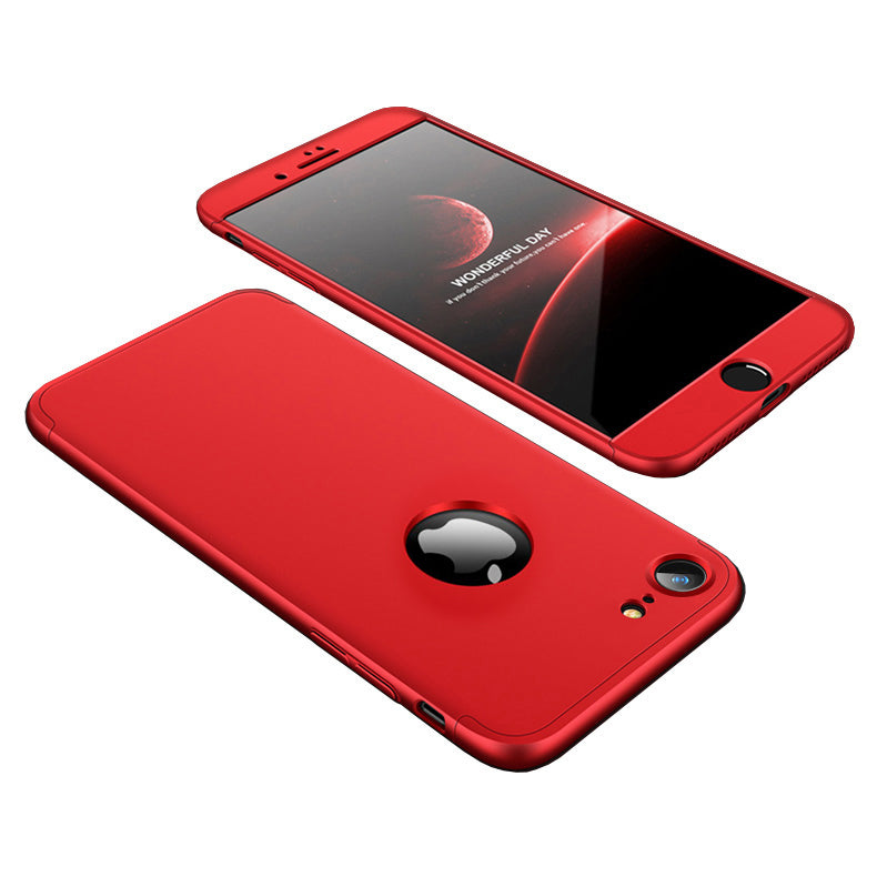 Capa de proteção GKK 360 frontal e traseira capa de corpo inteiro Apple iPhone 8 - 7 vermelho