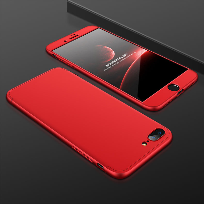 Capa de proteção GKK 360 frontal e traseira capa de corpo inteiro Apple iPhone 8 - 7 vermelho