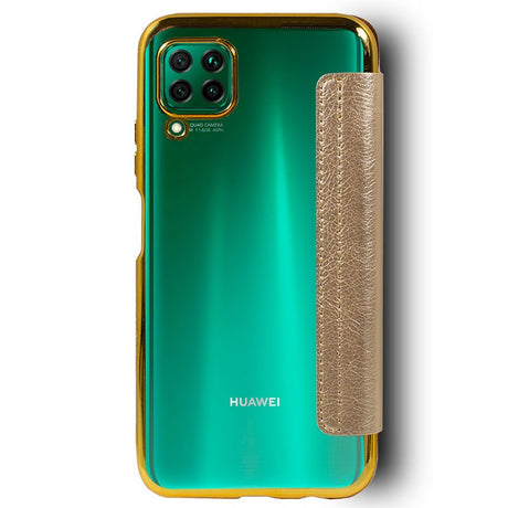 Capa Flip Huawei P40 Lite Couro Dourado