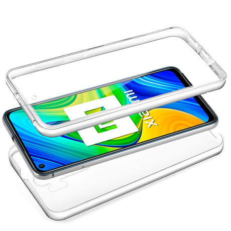 Capa silicone 3D para Xiaomi Redmi Note 9 (frente e verso transparentes)