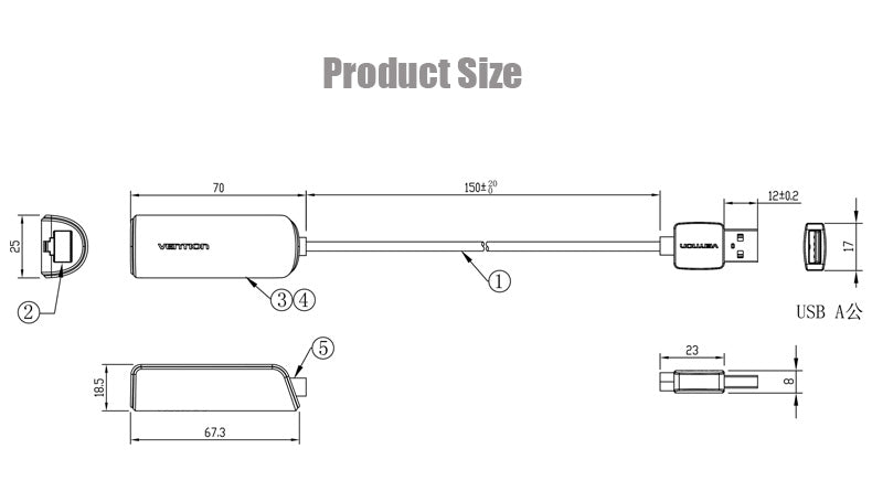 Vention USB 3.0 para Ethernet RJ45