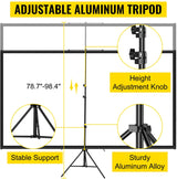 Tela de Projeção Portátil 100" 16:9 com Tripé Ajustável