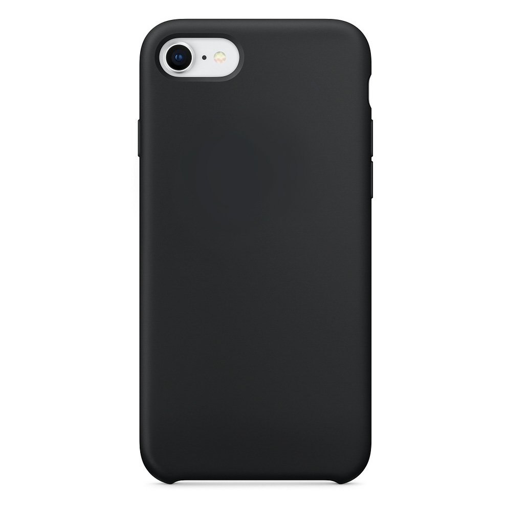 Capa de silicone com capa de borracha flexível macia para iPhone SE 2020  -  iPhone 8  -  iPhone 7 preto