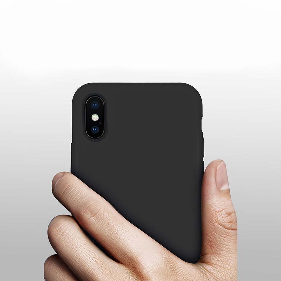 Capa de silicone com capa de borracha flexível macia para iPhone SE 2020  -  iPhone 8  -  iPhone 7 preto