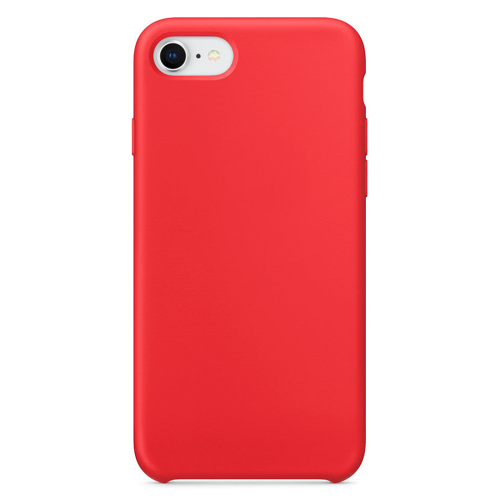 Capa de silicone com capa de borracha flexível macia para iPhone SE 2020  -  iPhone 8  -  iPhone 7 vermelho