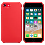 Capa de silicone com capa de borracha flexível macia para iPhone SE 2020  -  iPhone 8  -  iPhone 7 vermelho