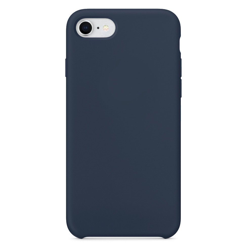 Capa de silicone com capa de borracha flexível macia para iPhone SE 2020  -  iPhone 8  -  iPhone 7 azul escuro