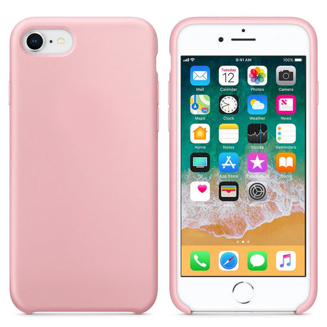 Capa de silicone com capa de borracha flexível macia para iPhone SE 2020  -  iPhone 8  -  iPhone 7 rosa