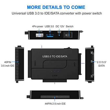 Adaptador USB 3.0 para IDE/SATA 2.5 - 3.5 HD – Multi4you®