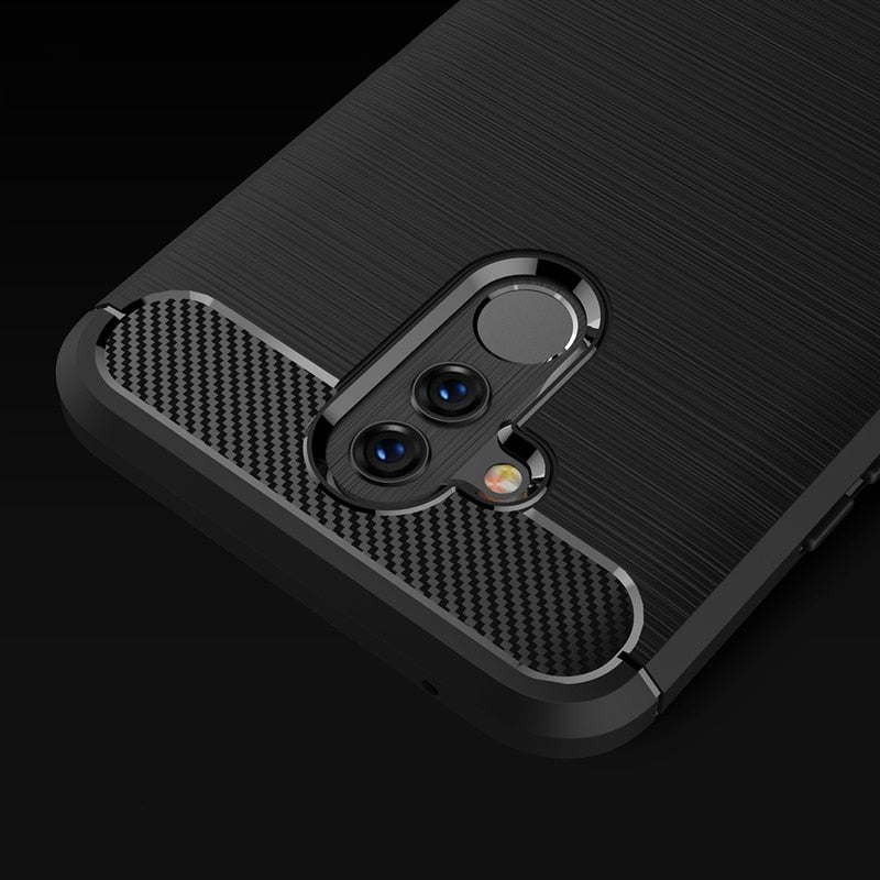 Capa carbono Capa flexível de TPU para Huawei Mate 20 Lite preta