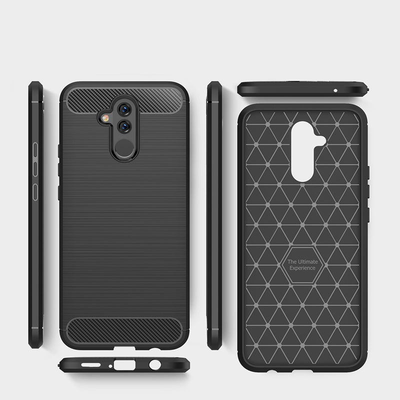 Capa carbono Capa flexível de TPU para Huawei Mate 20 Lite preta