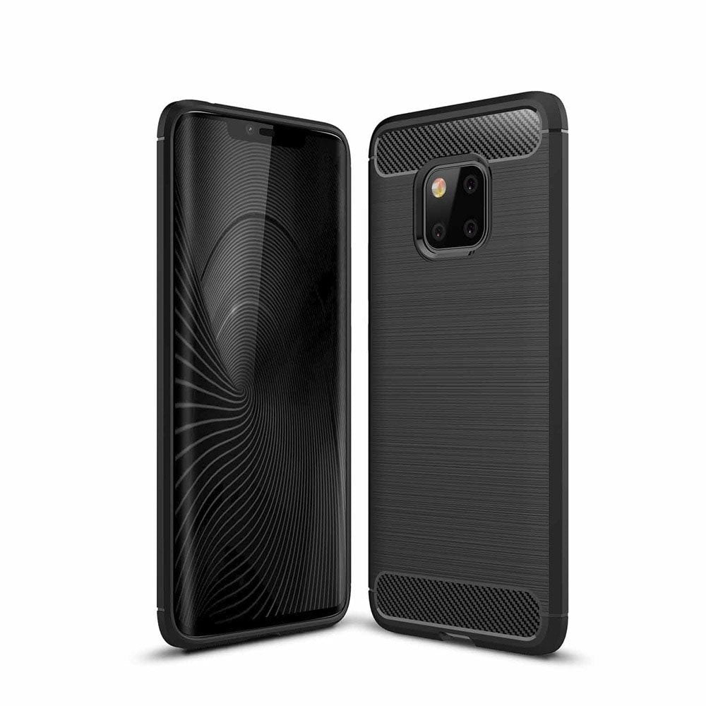 Capa carbono Capa flexível de TPU para Huawei Mate 20 Pro preta