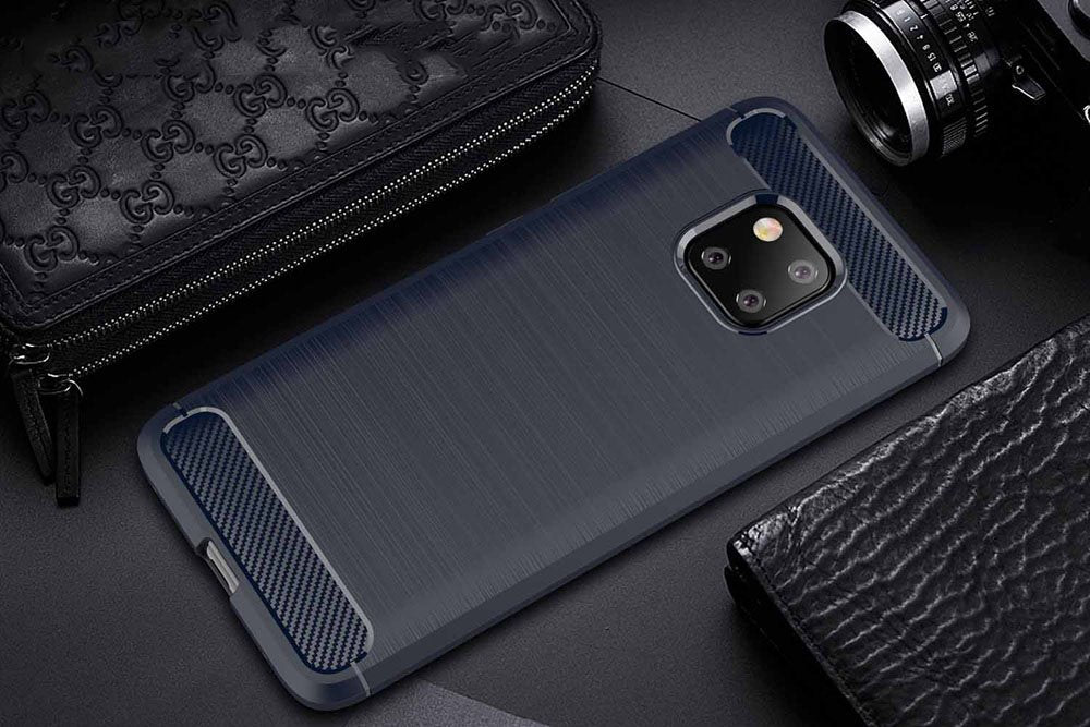 Capa carbono Capa flexível de TPU para Huawei Mate 20 Pro preta