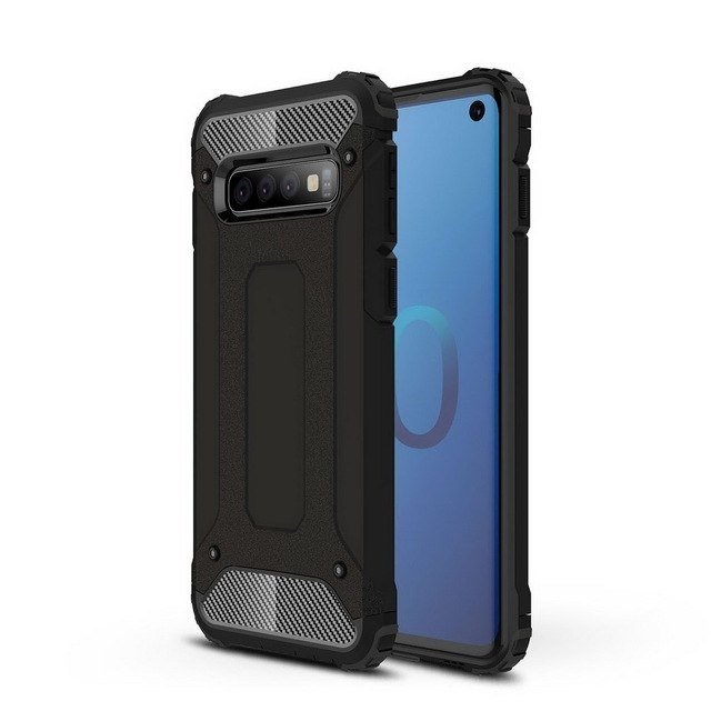 Capa Hybrid Armor Capa resistente e resistente para Samsung Galaxy S10 preta