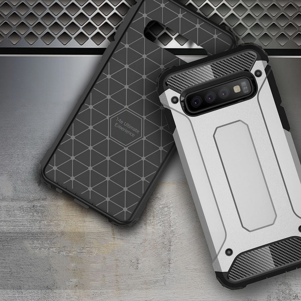 Capa Hybrid Armor Capa resistente e resistente para Samsung Galaxy S10 preta