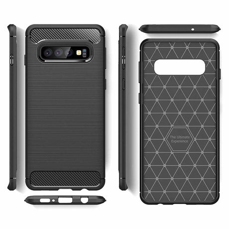 Capa carbono Capa flexível de TPU para Samsung Galaxy S10 preta