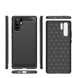 Capa carbono Capa flexível TPU para Huawei P30 Pro preta