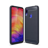 Capa carbono Capa flexível de TPU para Xiaomi Redmi Note 7 azul