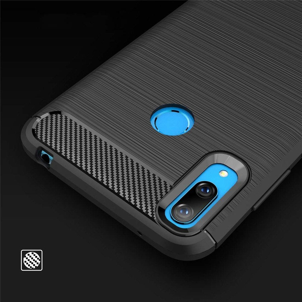 Capa carbono Capa flexível TPU para Huawei Y6 2019  -  Huawei Y6s 2019 preta