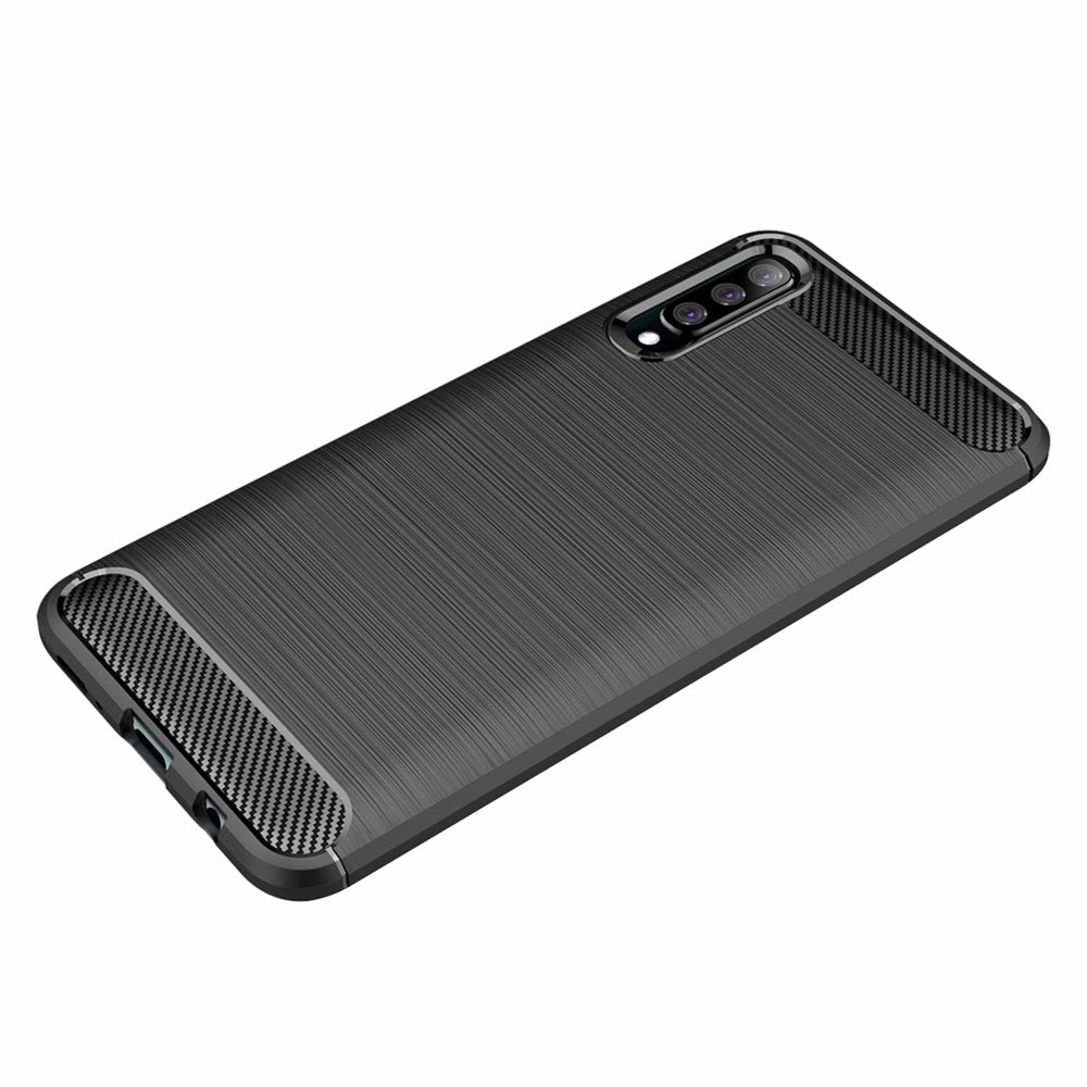 Capa carbono Capa flexível de TPU para Samsung Galaxy A50s  -  Galaxy A50  -  Galaxy A30s azul