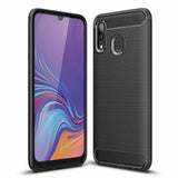 Capa carbono Capa flexível de TPU para Samsung Galaxy A30 preta