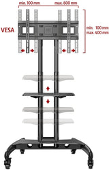 Suporte Móvel de Chão para TV de 32" a 70" VESA máx. 600 x 400 mm