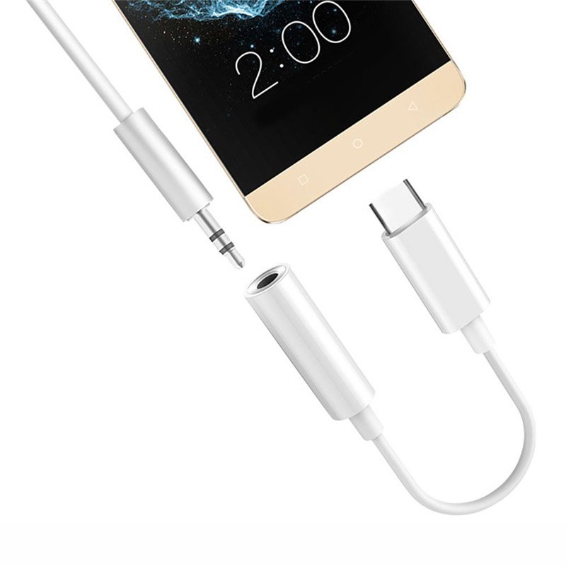 USB Tipo-C para adaptador mini fêmea de 35 mm branco